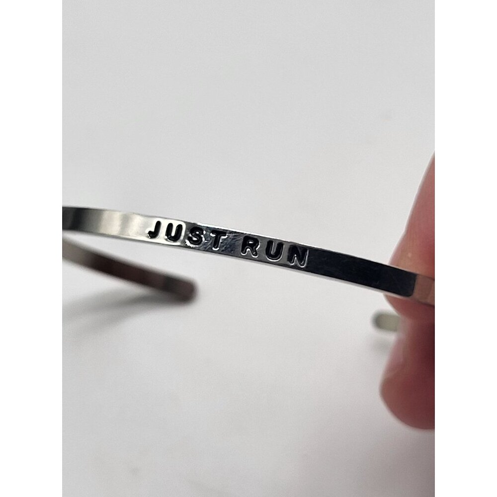 Mantraband JUST RUN Stainless Steel Cuff Bracelet - Picture 5 of 5